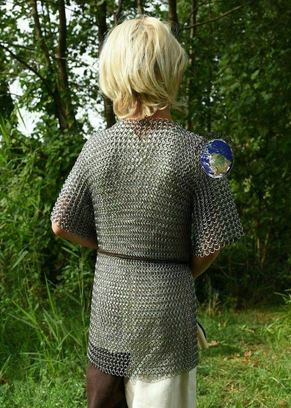 Lightweight Aluminum Chainmail Shirt 10-15 yrs child Medieval Chain Mail Costume 