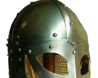 Battle Ready Viking Vendel Helm Spectacle Helmet Chain Mail Larp Helmet  Gift