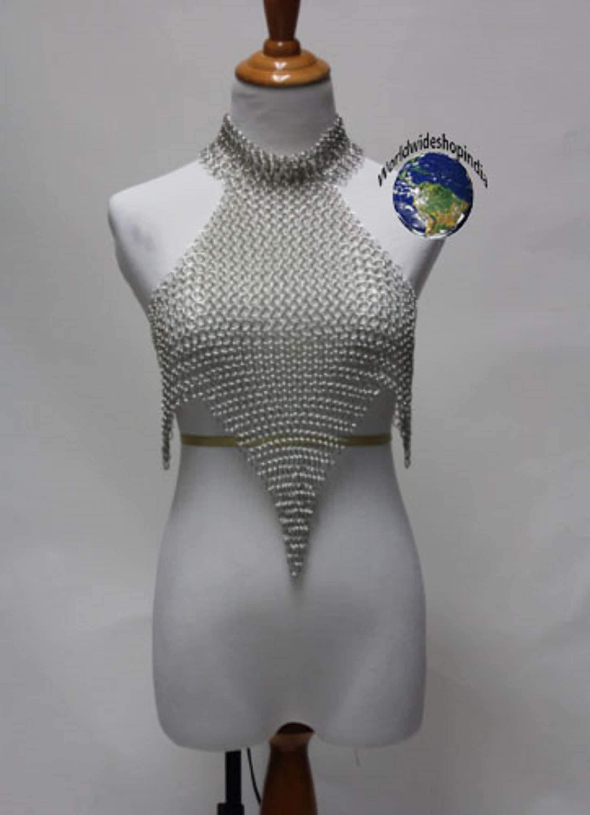 Medieval Stylish Nice Bra Aluminium Butted Chainmail Bra,roleplay