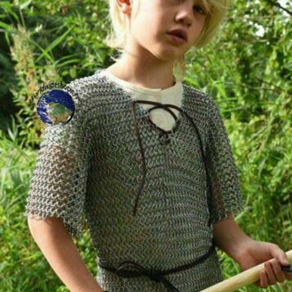 Aluminum Chainmail Shirt 10-15 yrs child Medieval Chain Mail Armor Costume Easter Gift