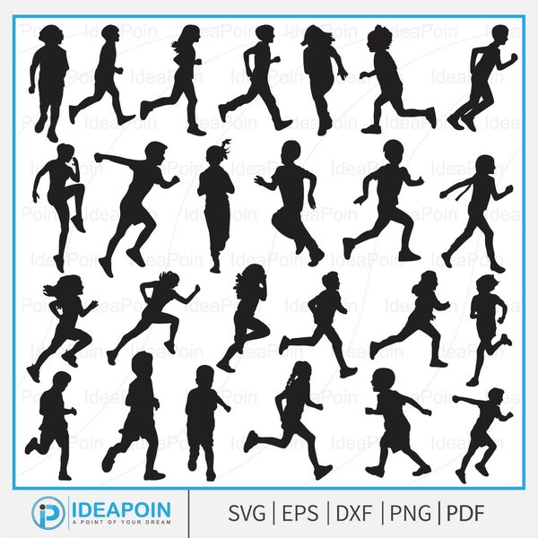 Kids running svg, Kids running silhouette, Running children svg, Sport Run Running Man Women, Running Svg, Kids running Clipart, Sports svg