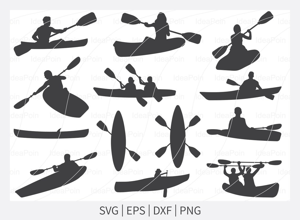 Kayak Silhouette Kayak SVG Canoe Svg Canoe Silhouette Etsy