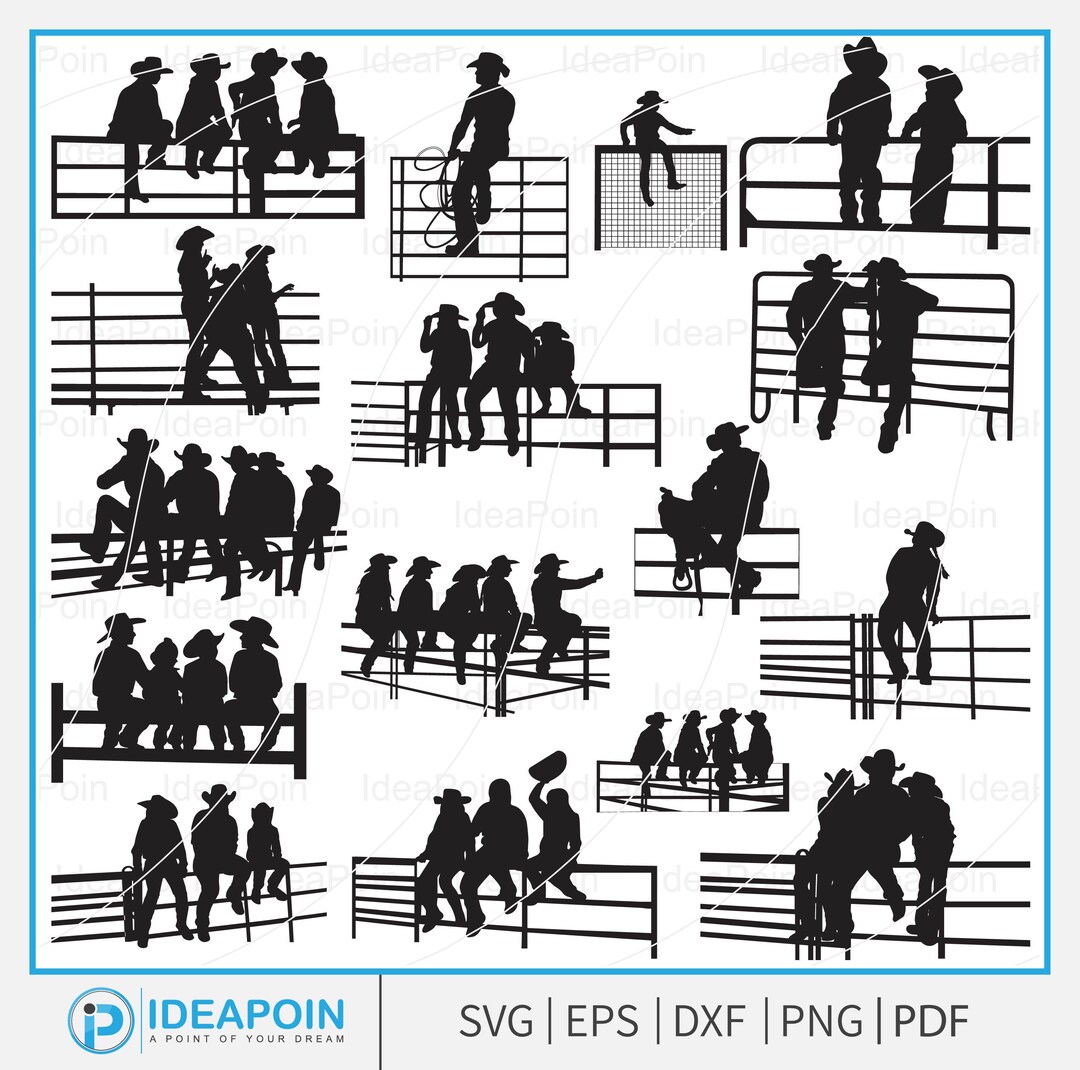 Cowboy With Fence Svg, Cowboy Vector, Cowgirl With Fence, Cowboy Svg ...