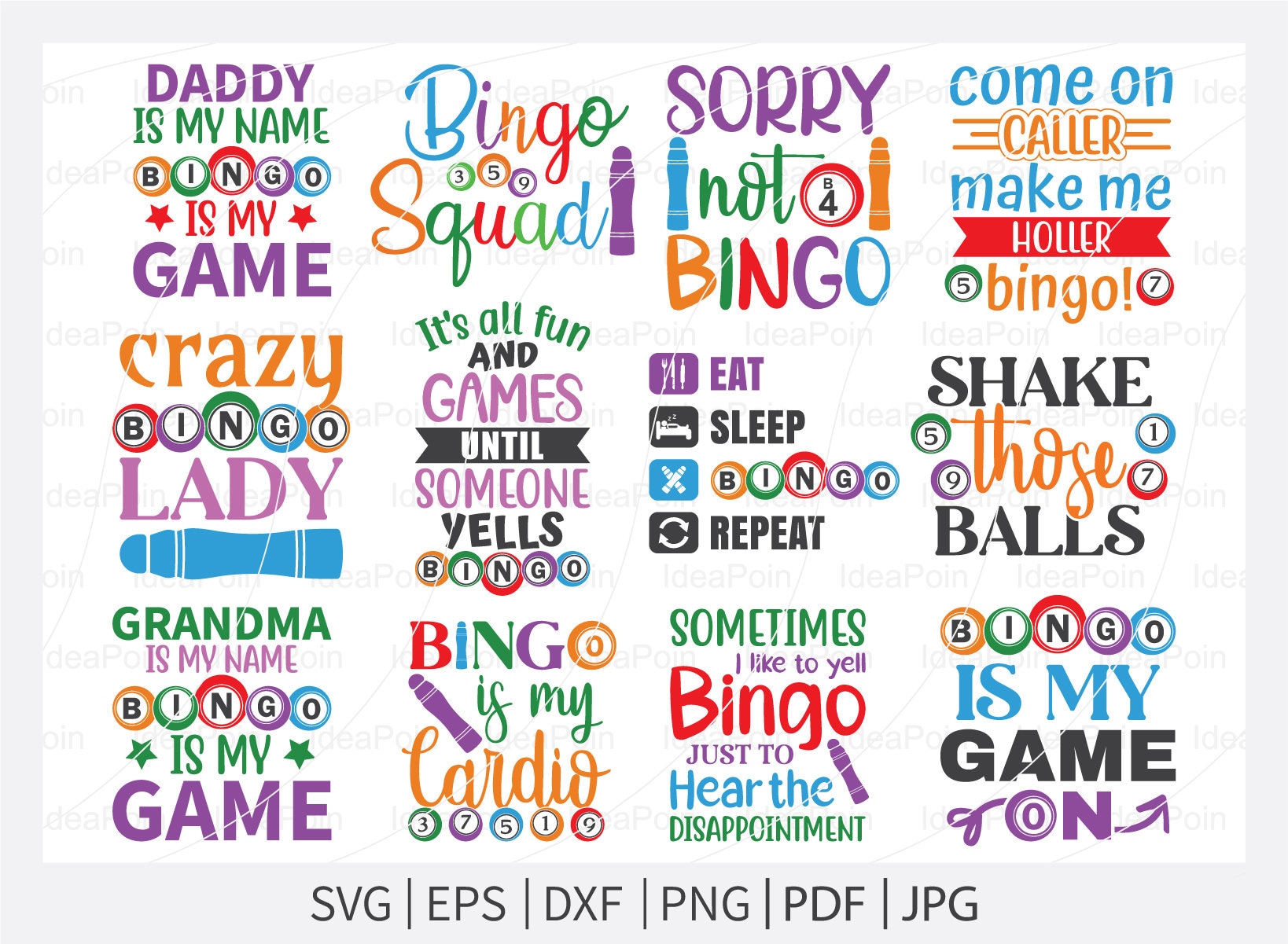 Bingo Svg Bingo Games Svg Bingo Quotes Bundle Bingo Etsy