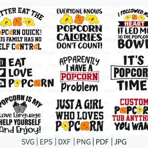 Popcorn svg, Popcorn Bowls svg, popcorn tshirt, popcorn typography, Popcorn Carton svg, Popcorn SVG File, Popcorn Bundle, Popcorn Cricut fil
