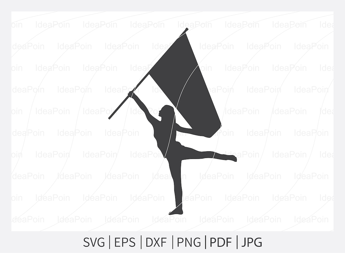 Color Guard Flags Svg Color Guard Svg Marching Band Etsy