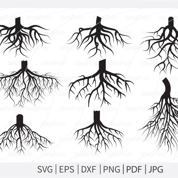 Racines SVG Bundle, Racines d’arbre Svg, Racines Svg, Vecteur racines d’arbre, Clipart de racines d’arbre, Silhouette de racines d’arbre, Racines Png, Fichier pour Cricut, Racines Dxf