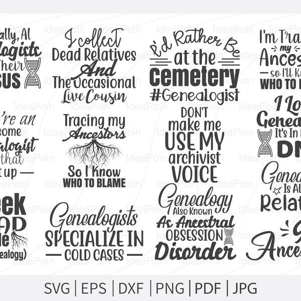 Genealogy Svg, Genealogy Quotes, Genealogist sayings, Genealogy Gift, Family Tree Hugger, Cut Files for Crafters