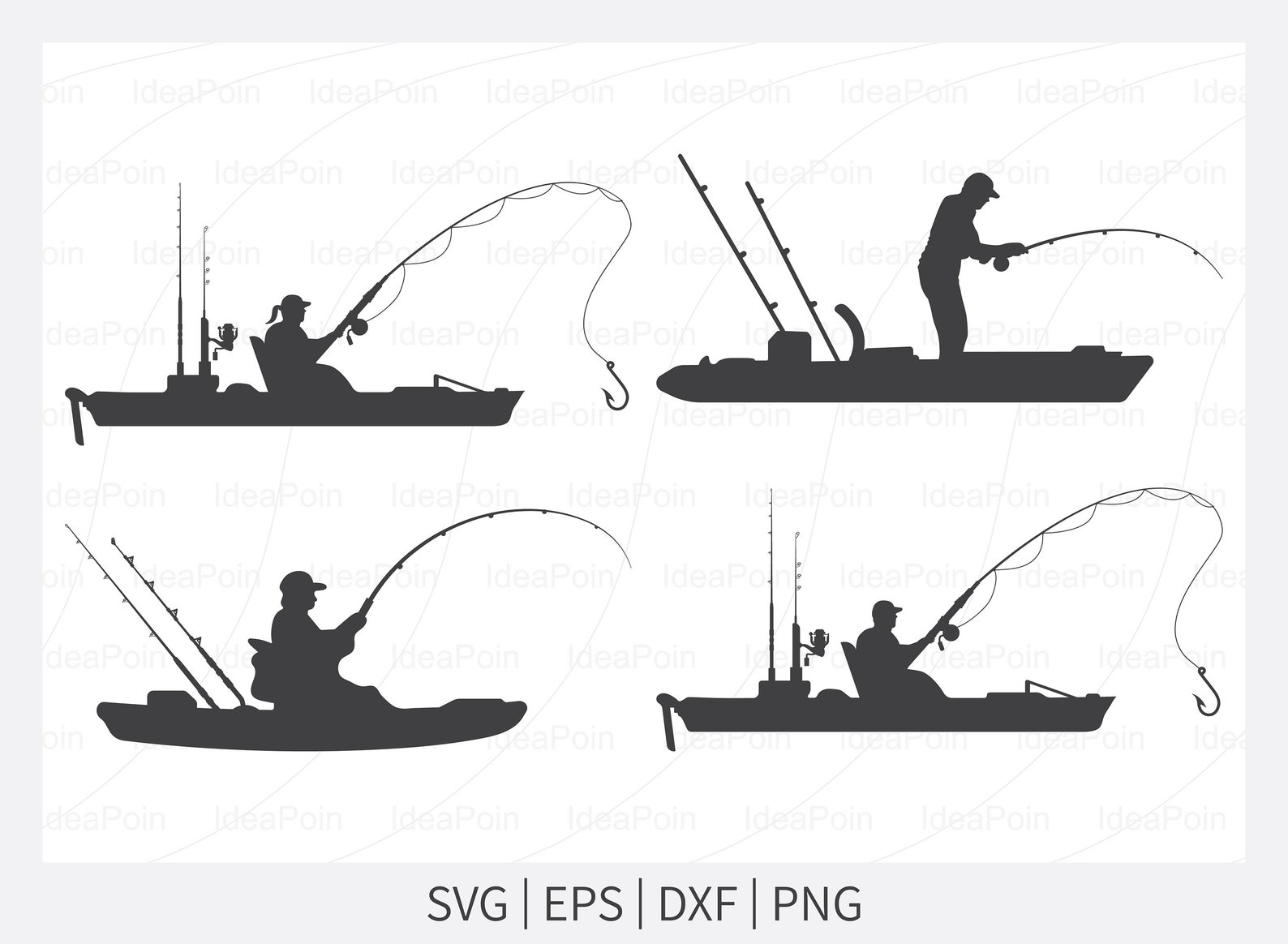 Kayak Fishing SVG Kayak Fisherman svg Kayak Fishing Etsy
