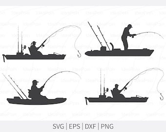 Kayak Fishing SVG, Kayak Fisherman svg, Kayak Fishing Silhouette, Fishing  Svg, Kayak Fishing Stencil, Kayak Fishing SVG File, River Fishing