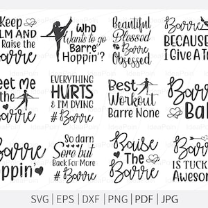 Barre svg, Barre Clipart, Barre Typography, Barre T-Shirt Design, Barre Typography Design, Barre Svg Bundle, Dance Workout svg, Gymnastik