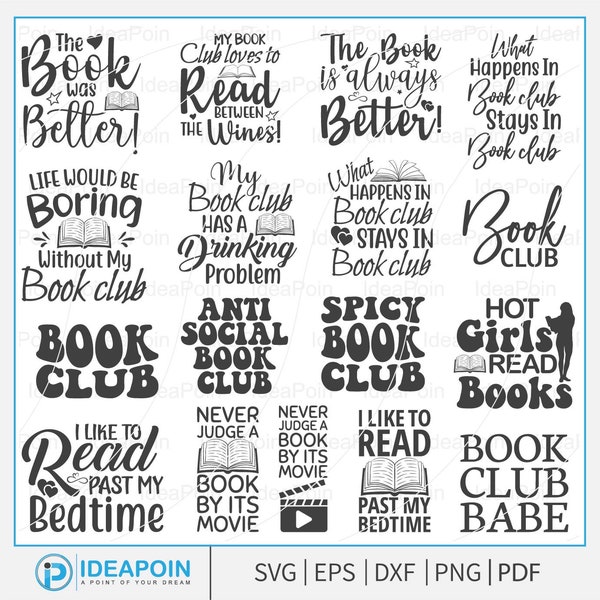 Book Club svg, Anti Social Book Club SVG, Book Club Babe Svg cut file, Spicy Book Club svg, Book Club Svg cut file, Book Club bundle