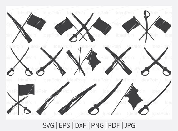 Flag Rifle Colorguard Clipart