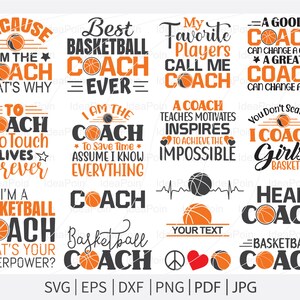 Entrenador svg Bundle, Entrenador de baloncesto svg, Tipografía de baloncesto, Baloncesto diciendo svg, Entrenador de fútbol Svg, Baloncesto