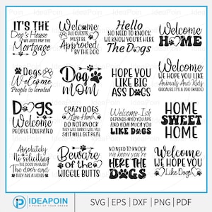 Bundle de svg chien signe, amoureux des chiens rustiques SVG, chien signe svg, lot de svg chien, svg pour amoureux des chiens, chien svg coupe fichier, chien de bienvenue, chien citation signe SVG