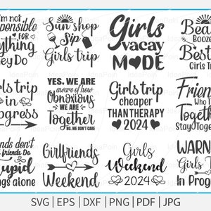 Viaggio per ragazze in formato SVG, festa per ragazze in formato Svg, ragazze weekend in formato Svg, modalità vacay per ragazze, pacchetto SVG per ragazze in viaggio, vacanza in formato SVG, design del viaggio per ragazze, addio al nubilato