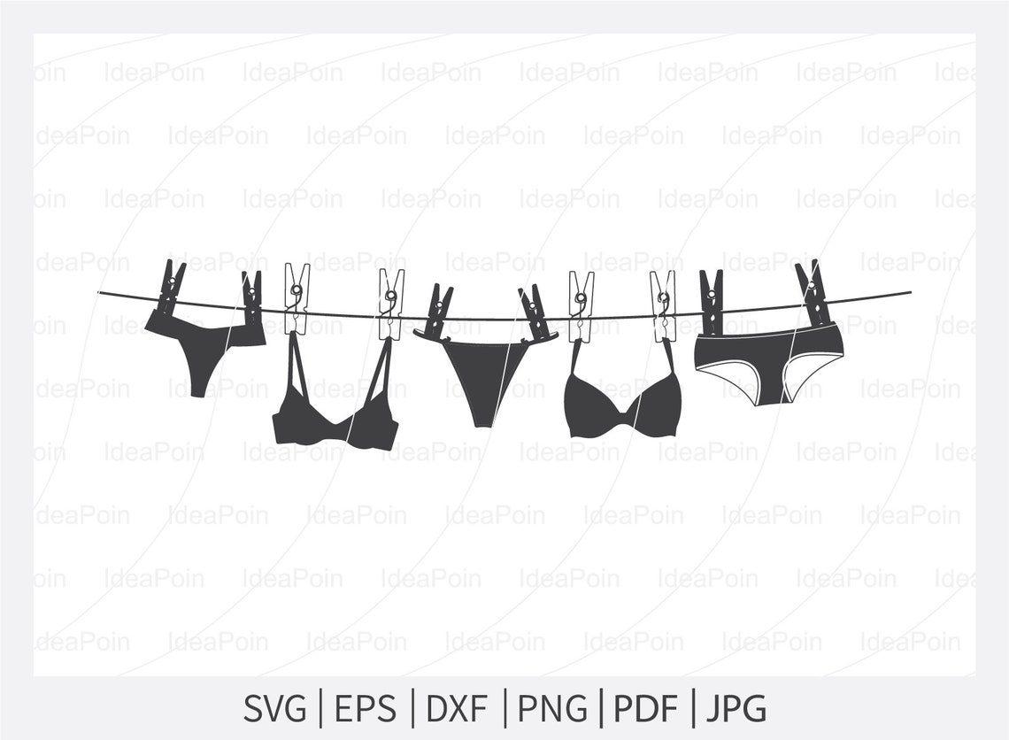 Clothesline Svg Line of Clothes Svg Women Clothesline Svg Etsy