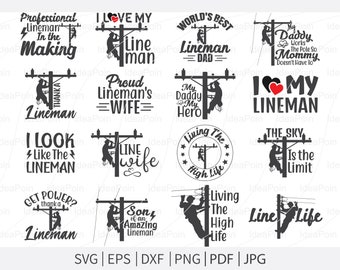 Lineman Svg, Bundle Svg Lineman, Lineman png, Lineman Daddy svg, Lineman fille, Lineman cite, Lineman fils svg, Lineman Life, Vector