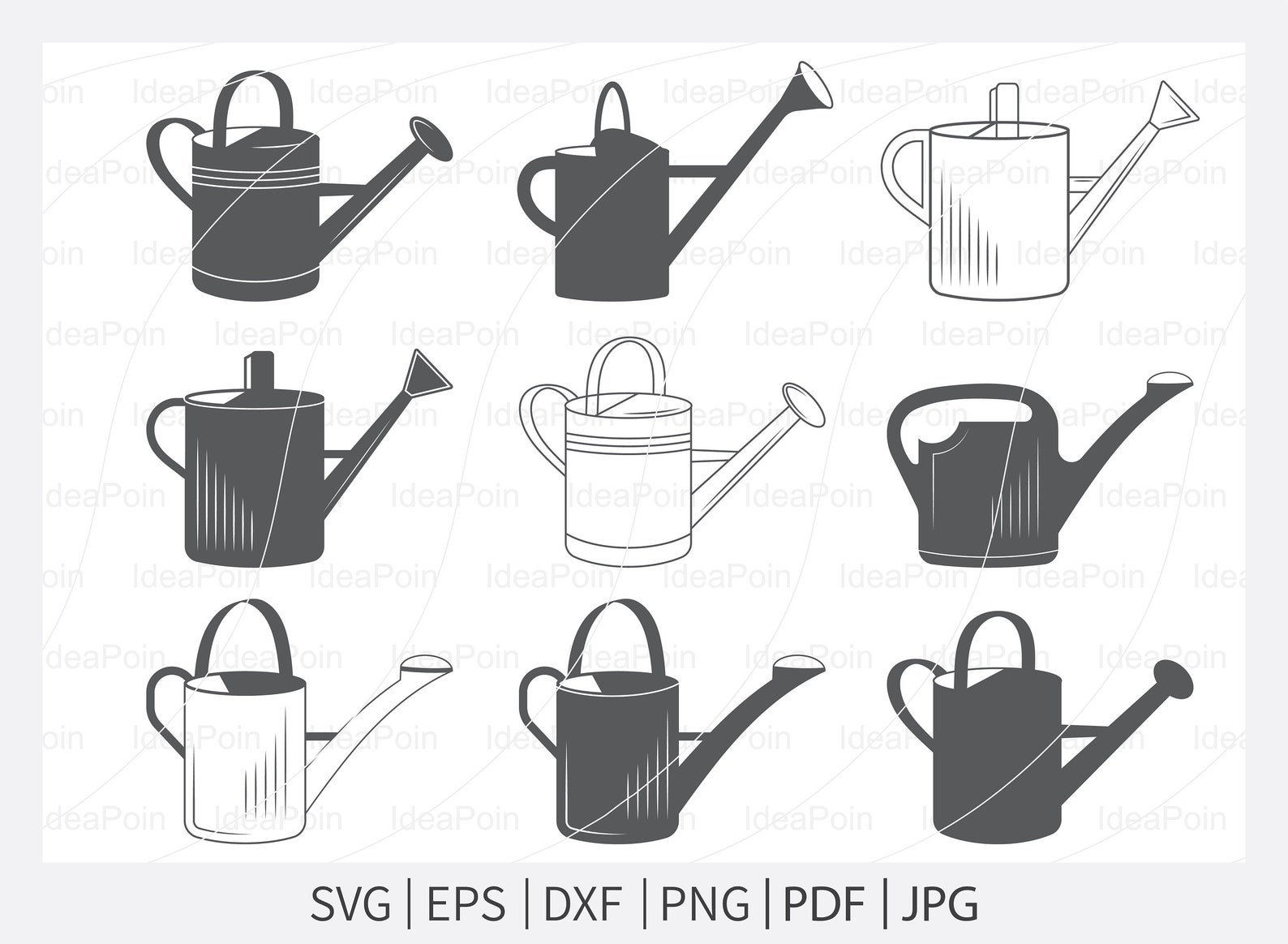 Watering Can SVG File Watering Can Silhouette Watering Can Etsy