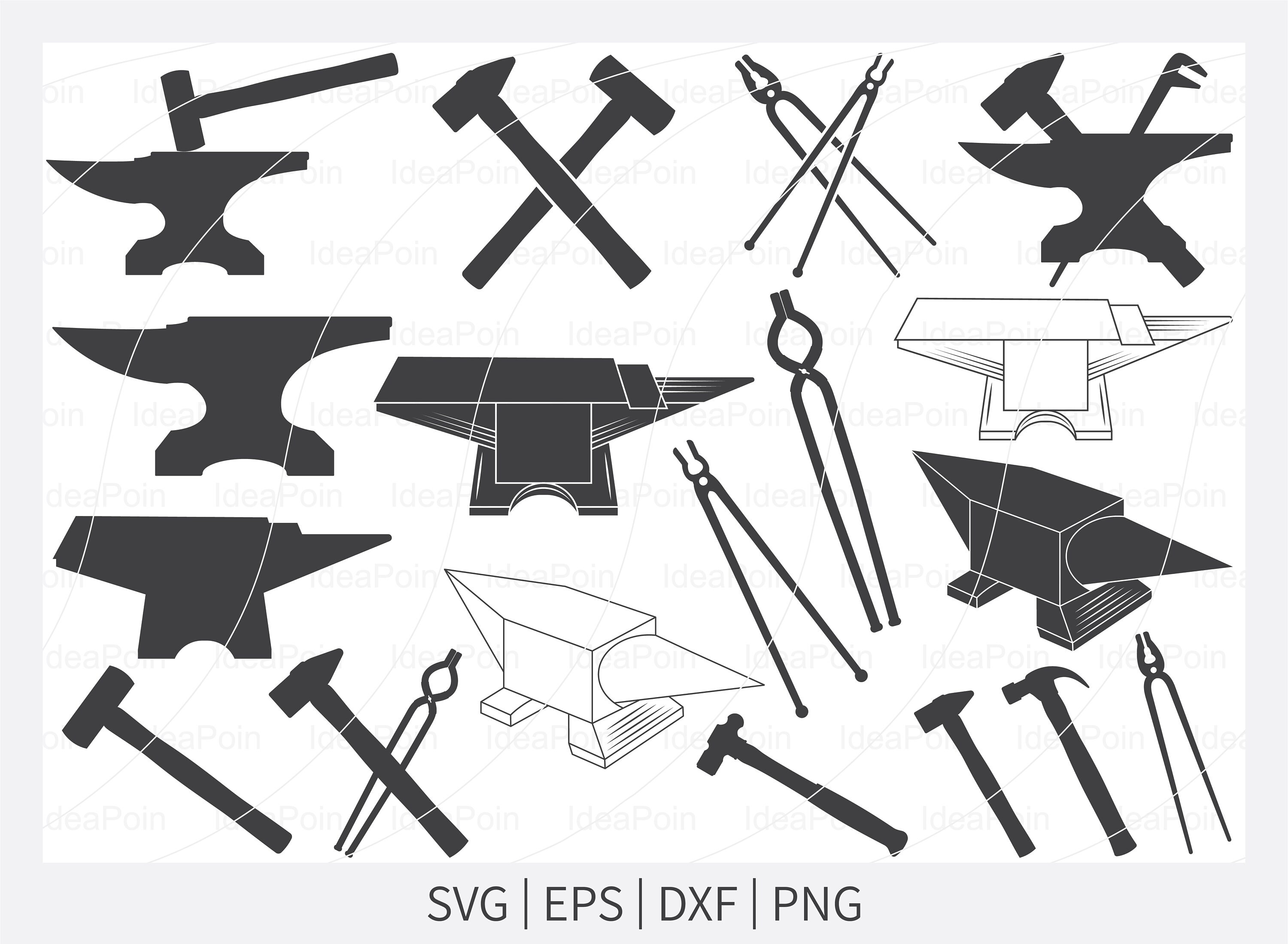 Amboss SVG Hammer Clipart geschmiedet Stahl Svg Metall | Etsy