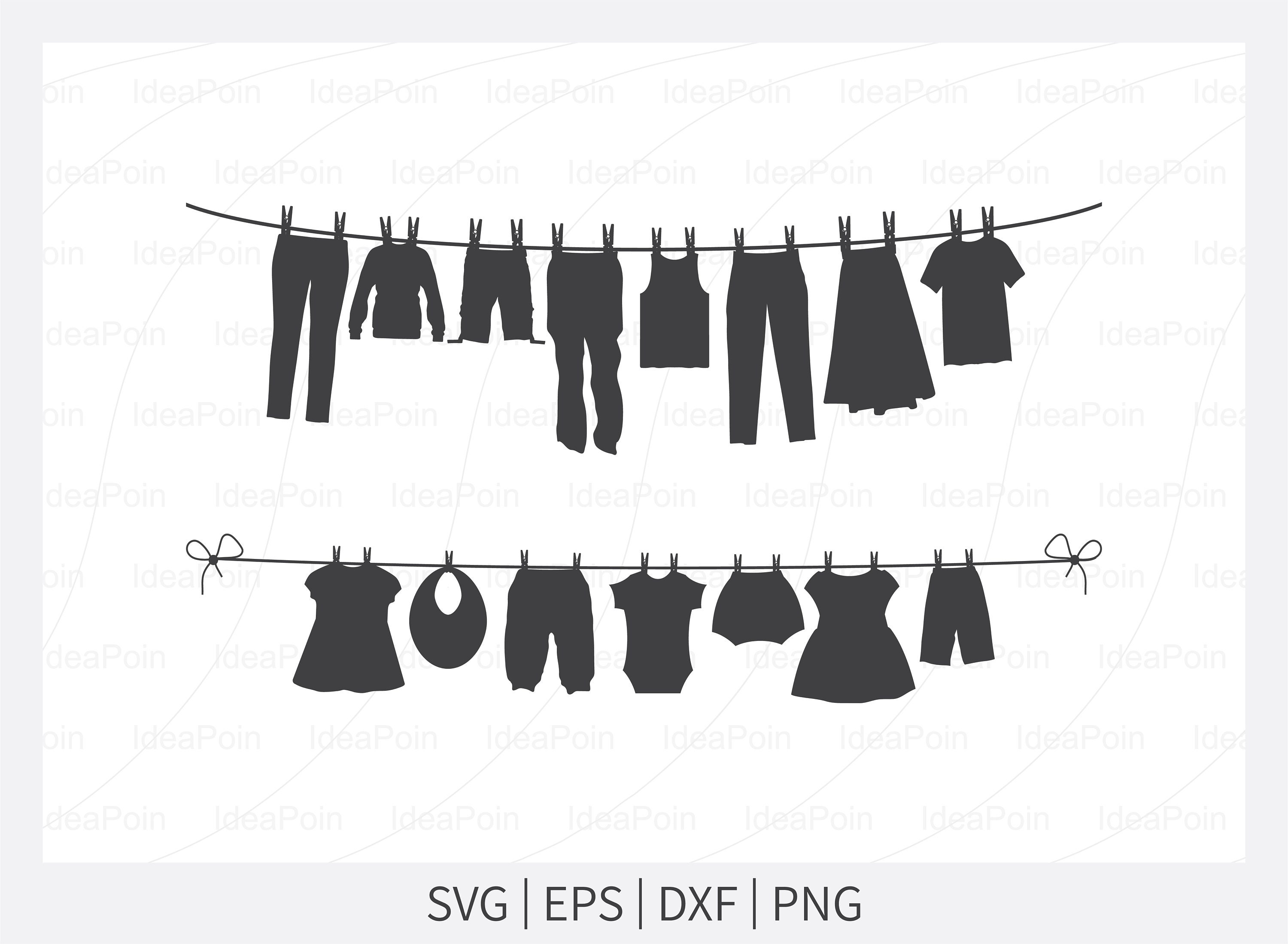 clothesline clipart black and white cross