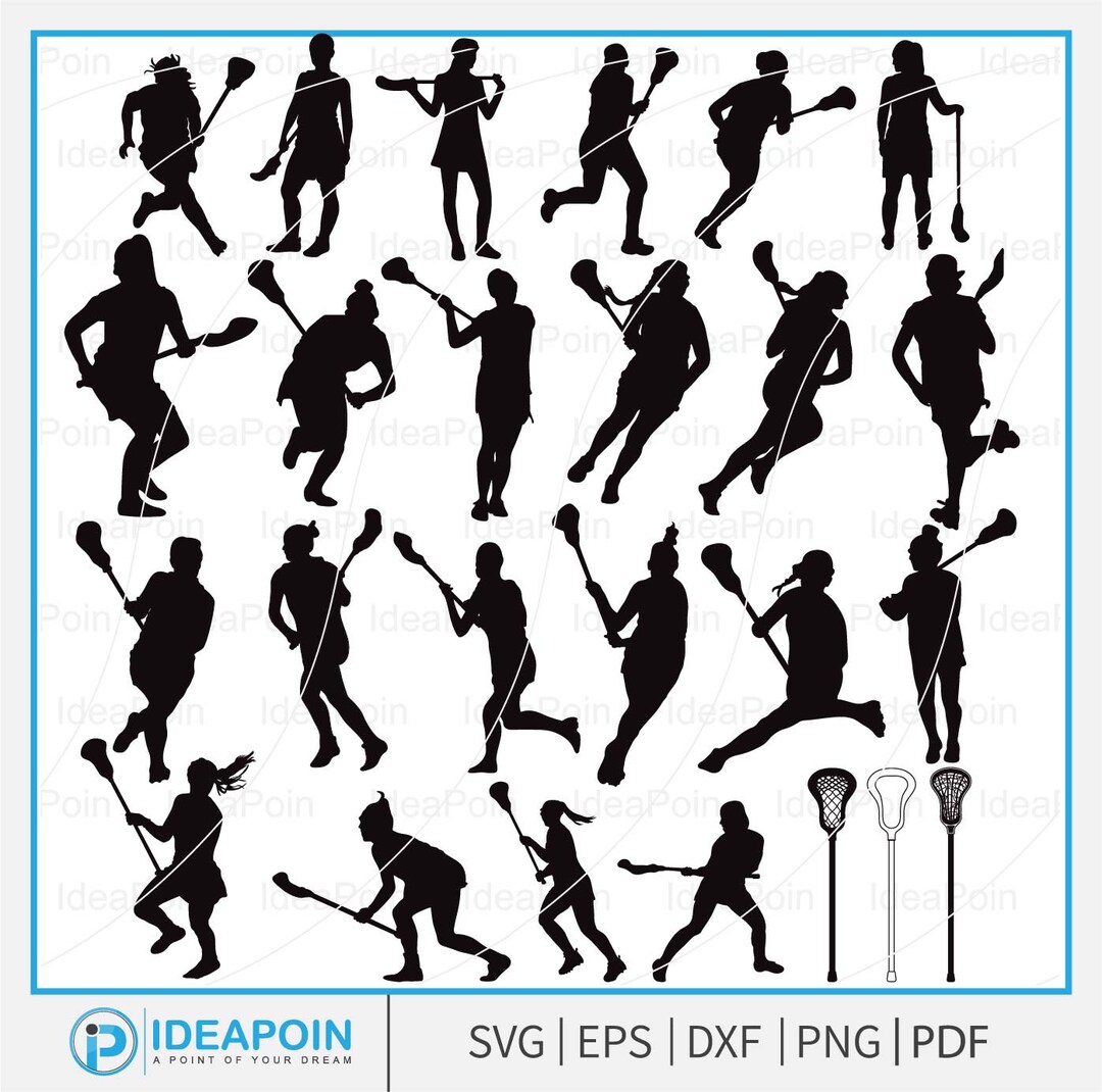 Lacrosse Women Svg, Female Sports Clipart, Lacrosse Sticks, Lacrosse ...