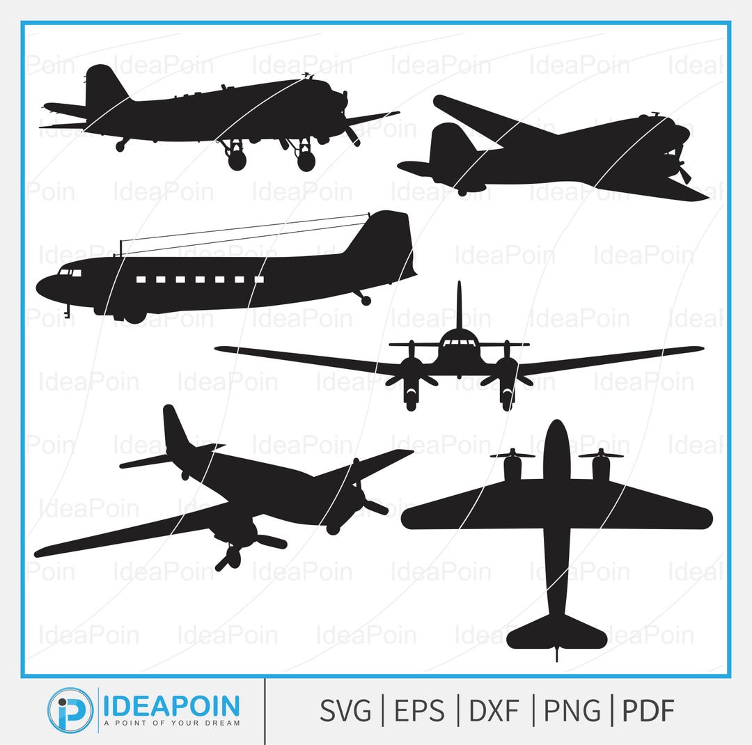 DC-3 Airplane Svg, DC-3 Airplane Vector, Douglas DC-3 Vector, Pilot ...
