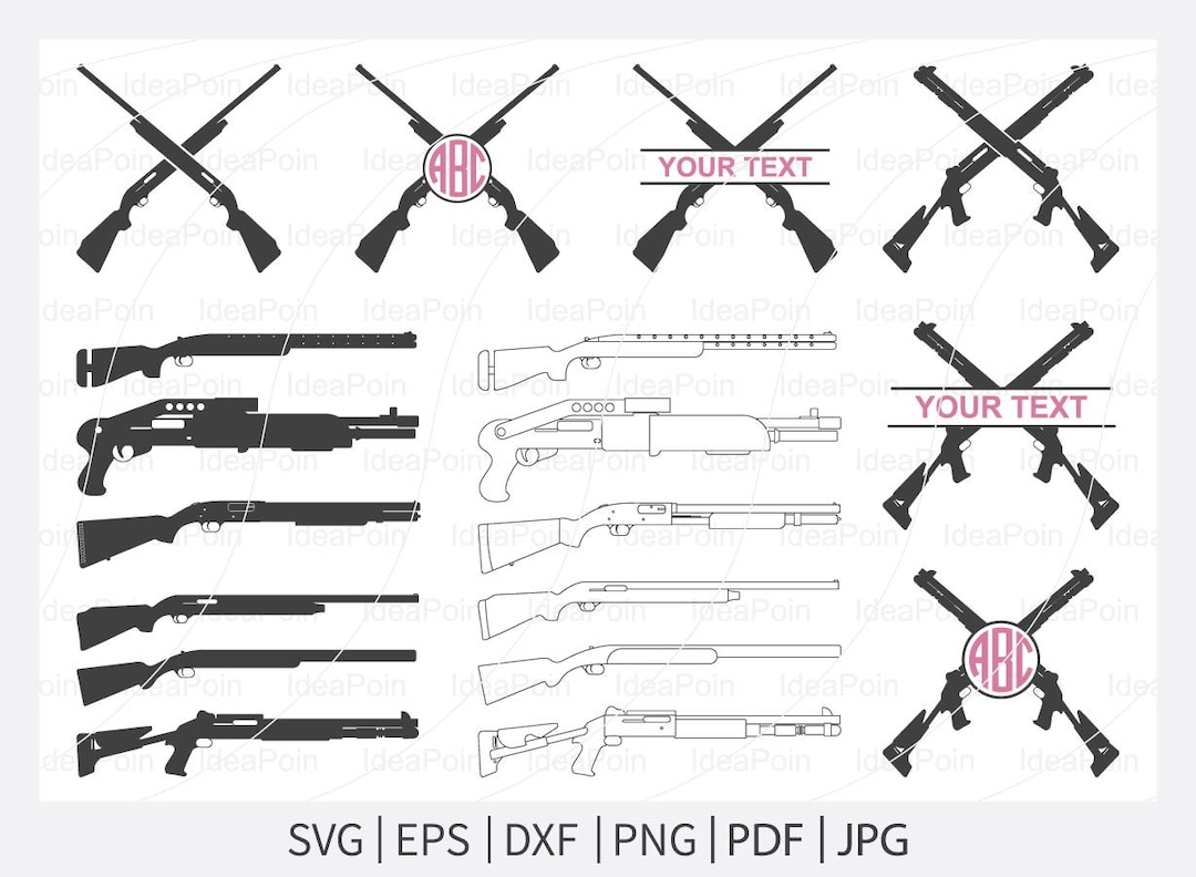 Shotgun Svg, Hunting Logo, Shotgun Clipart, Shotgun Bundle, Shotgun ...
