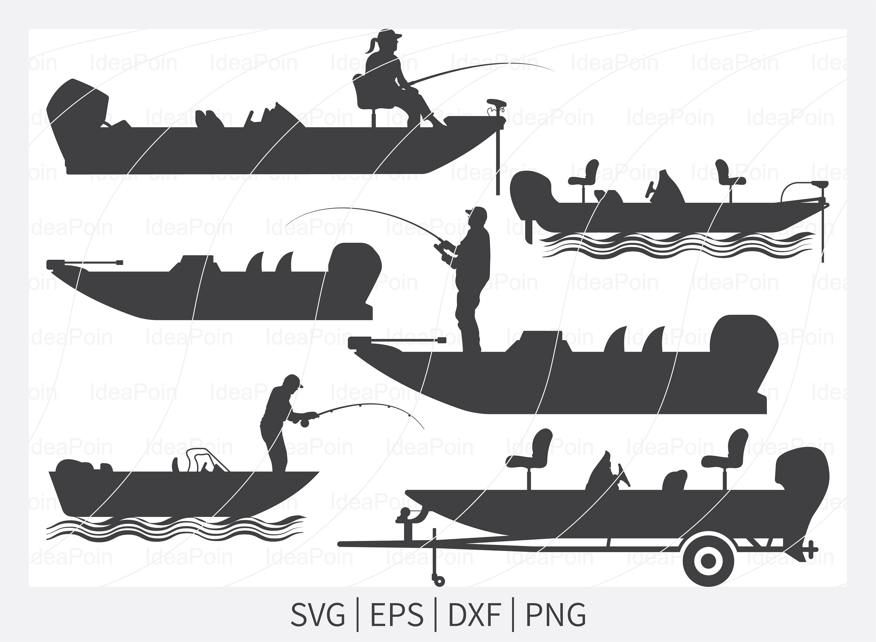 Bass Boat Svg File Bass Fishing Svg Gone Fishing Fishing Etsy