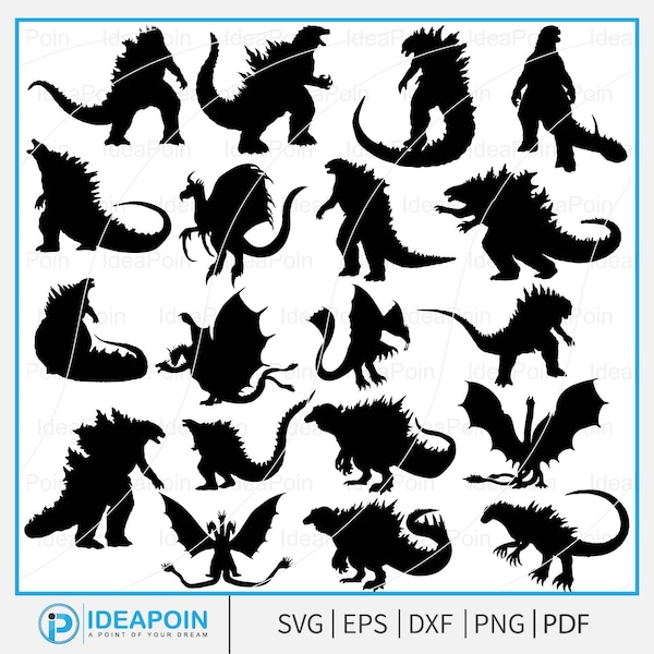 Godzilla svg, Godzilla Silhouette, Godzilla Monster Svg, Godzilla Clip Art, Godzilla Cut File, Godzilla Vector, Godzilla png, Godzilla svg