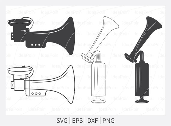 Horn Svg, Horns Silhouette, Air Horn Svg, Bicycle Air Horn, GAS