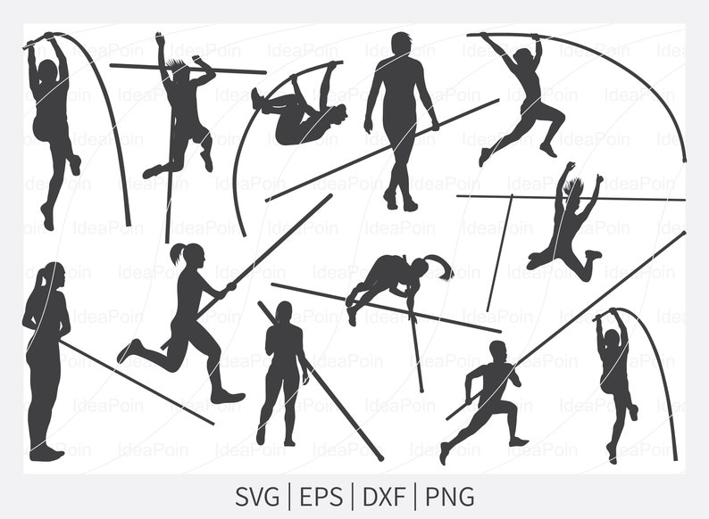 Pole Vault Silhouette Pole Vault SVG Bundle Pole Vault Etsy