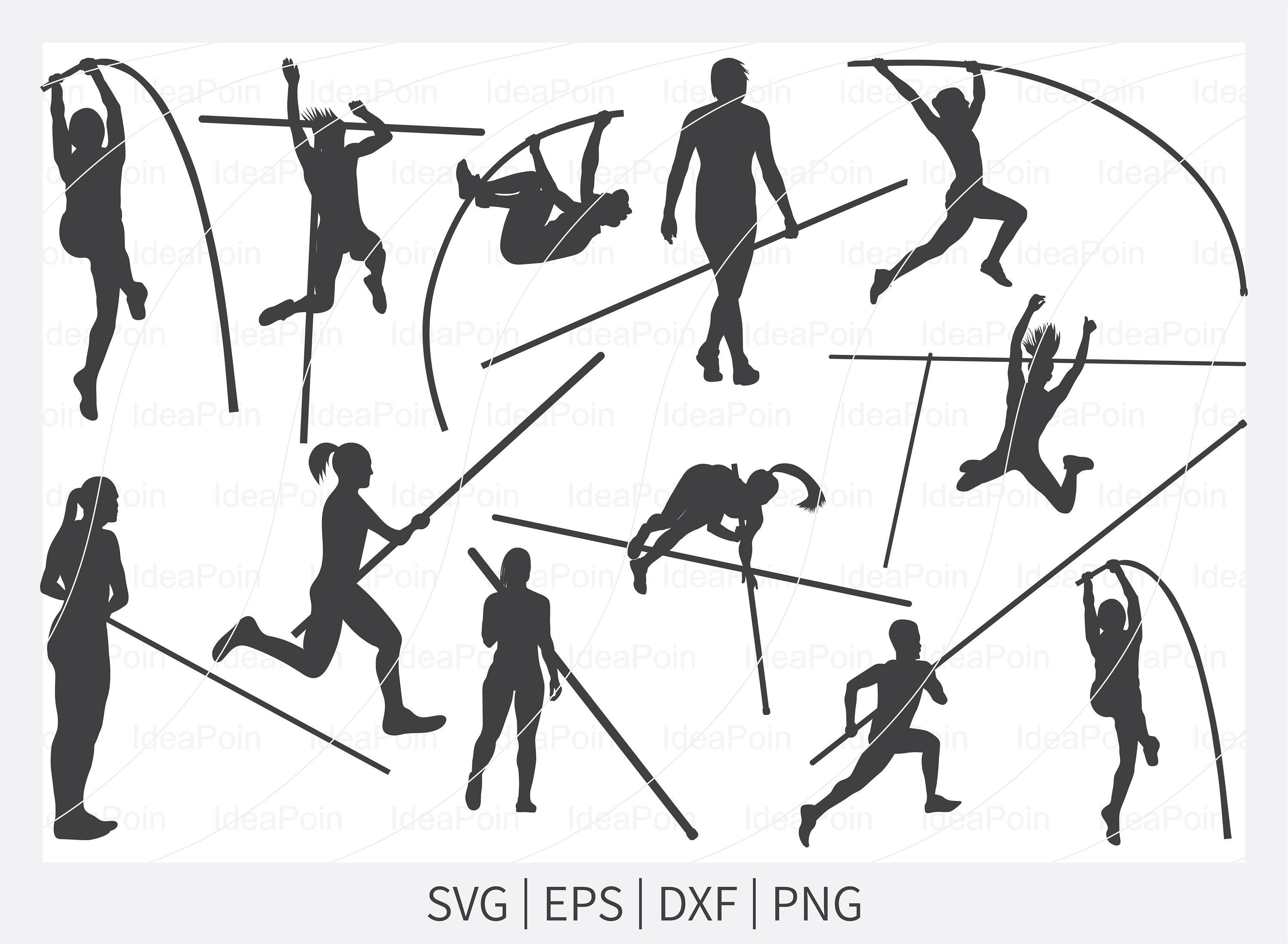 Pole Vault Silhouette Pole Vault SVG Bundle Pole Vault Etsy UK