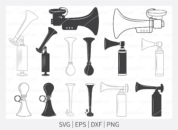 Horn Svg, Horns Silhouette, Air Horn Svg, Bicycle Air Horn, GAS