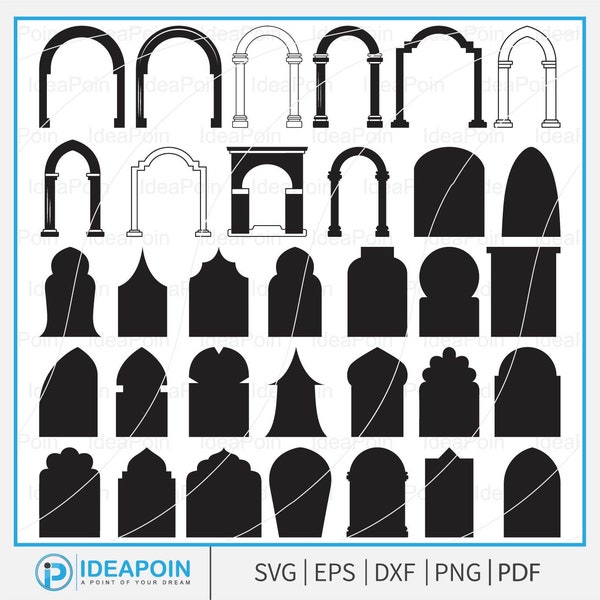 Arches architecturales svg, SVG, arche svg, modèle d'invitation de mariage arche, svg cadre arche, arches png, architecture clipart