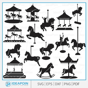 Carousel Horse svg, Carousel Horse Silhouette,  carousel horse Vector, Carousel Svg Bundle, Carousel Clipart, Carrousel Horse