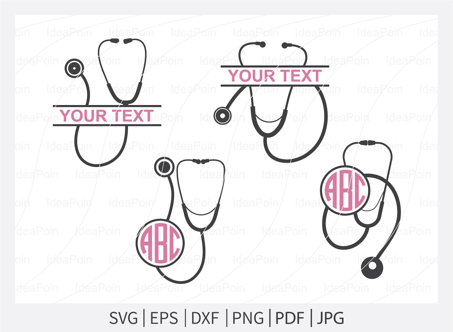 Stethoscope SVG Nurse SVG Stethoscope Split Monogram Etsy