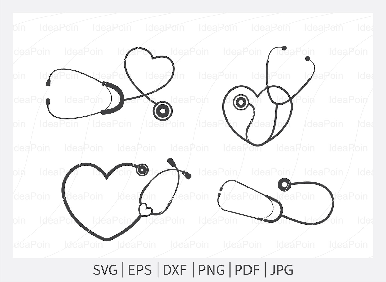 Stethoscope SVG Nurse SVG Stethoscope Split Monogram Etsy