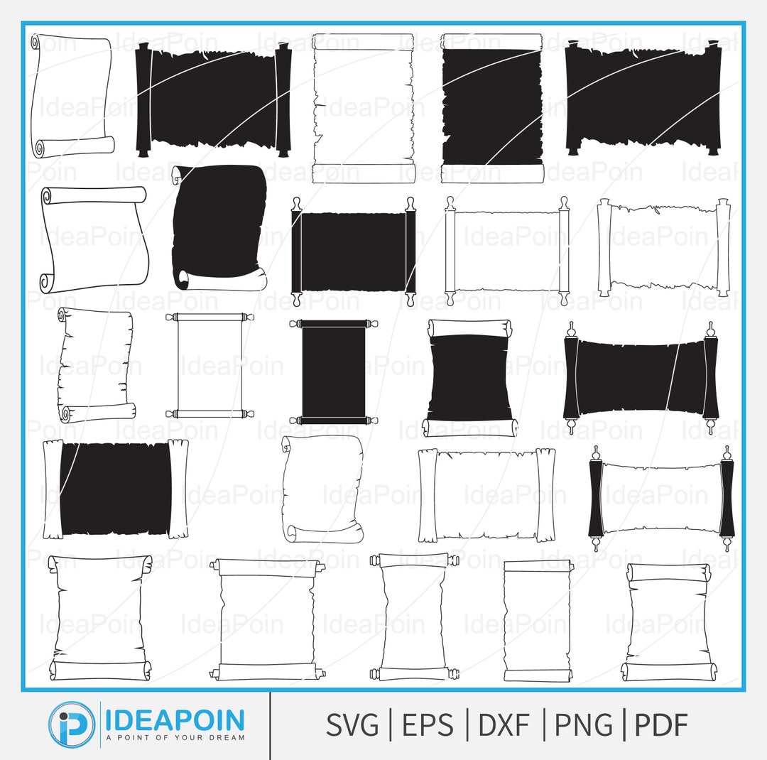 Scroll Paper Svg, Blank Treasure Map Vector, Doodle Scroll Paper Svg ...