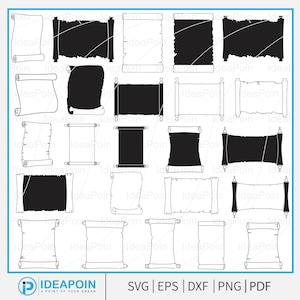 Scrollpapier SVG, Blanko Schatzkarte Vektor, Doodle Scrollpapier SVG, Alte Scroll Clipart, Scrollpapier SVG, Pergament png, Scrollpapier