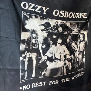 1988 Vintage Ozzy Osbourne, No Rest For the Wicked, Wall Hanging, Tapestry, Heavy Metal, Rock Band Poster, Black Sabbath