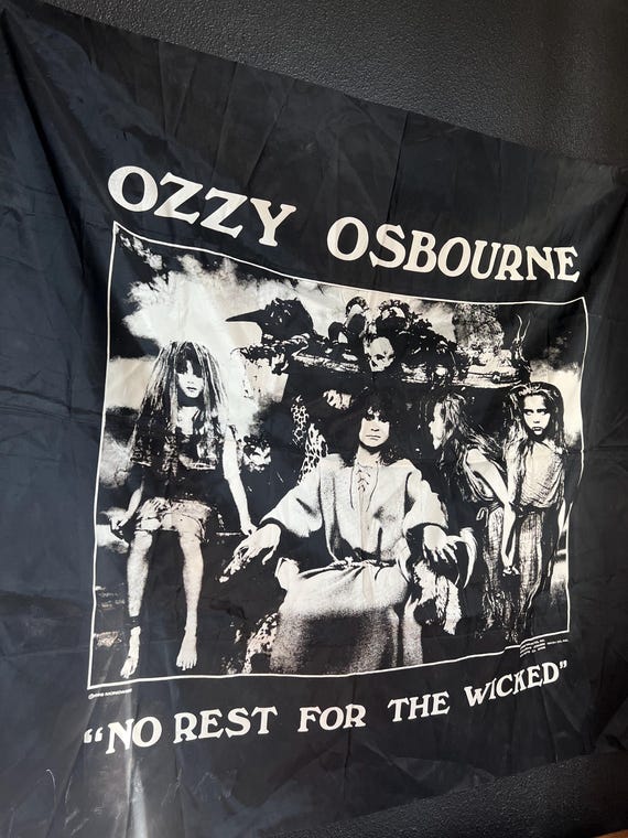 1988 Vintage Ozzy Osbourne, No Rest for the Wicked, Wall Hanging
