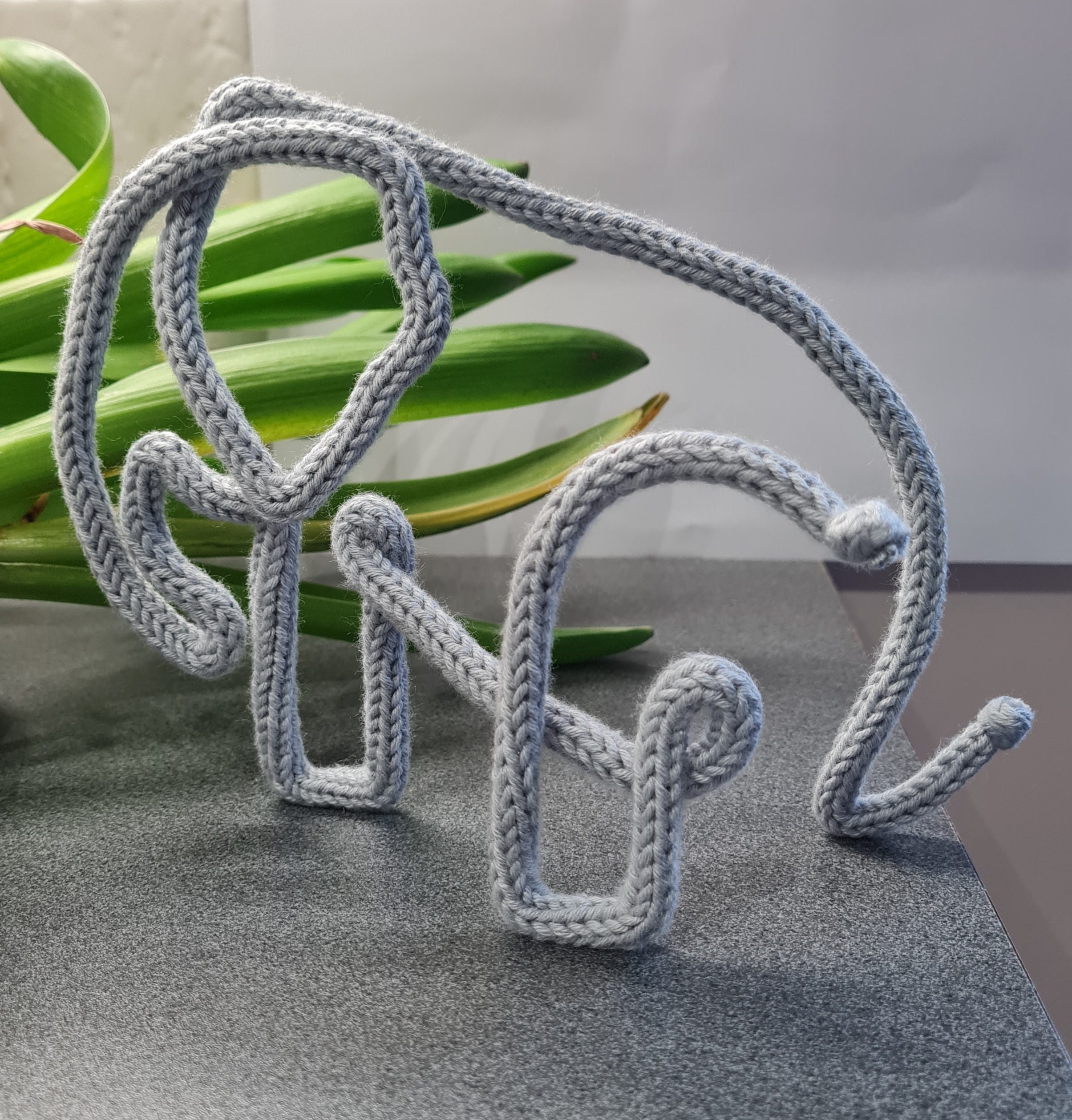 Knitted Wire Elephant large Elephant Wire Art Knitted Etsy