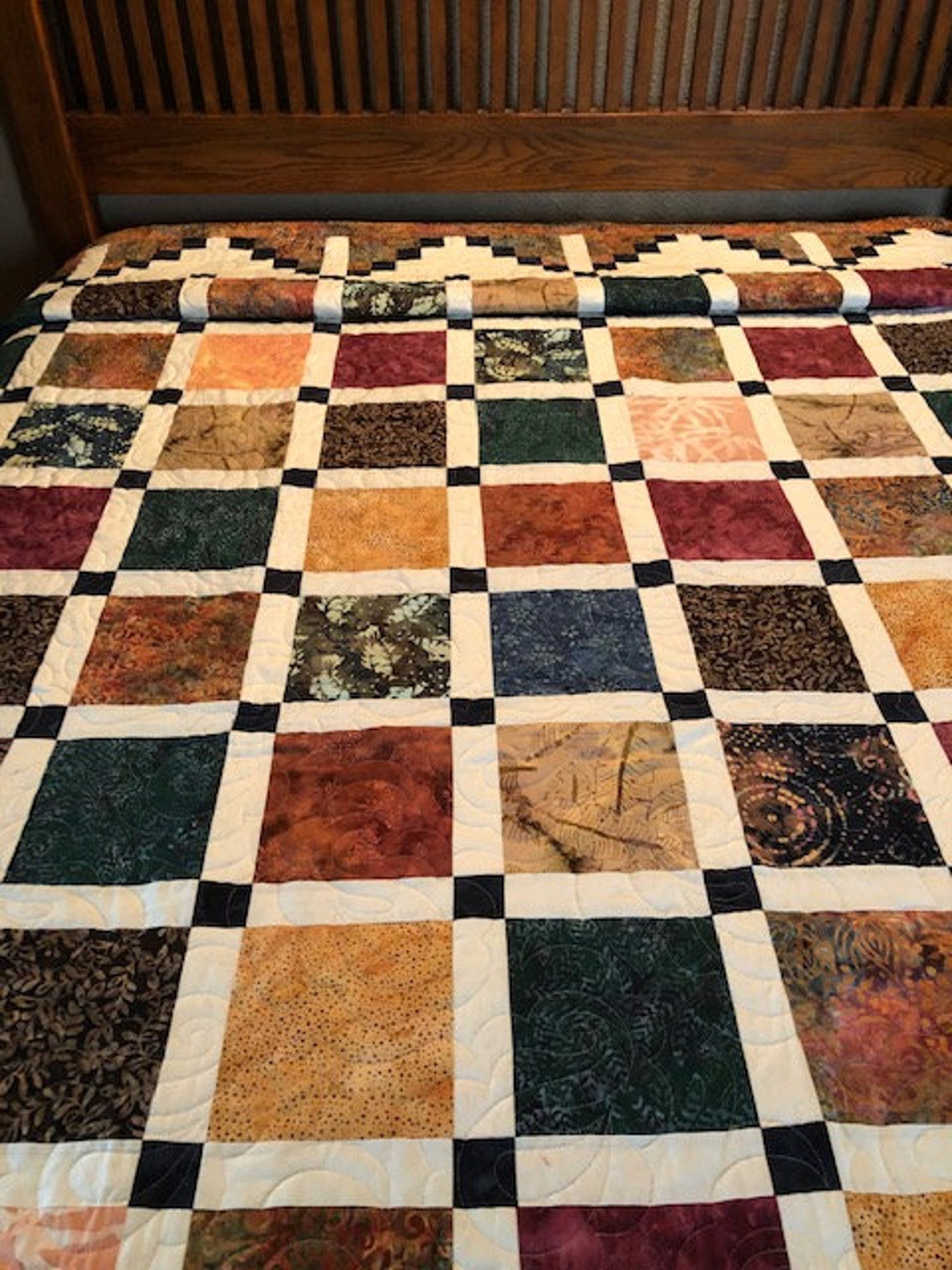 Mooie batik blok handgemaakte quilt Queen grootte Etsy