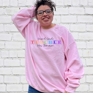 Colored Block Teacher Sweatshirt