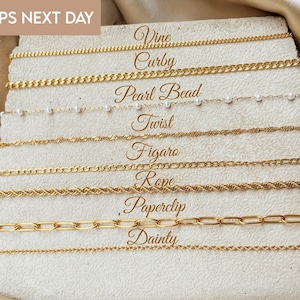 18K Gold Filled Custom Chain, Dainty Chain, Twist Chain, Gift For Her, Rope Chain, Curb Chain, Vine Chain, Figaro Chain, Paperclip Chain