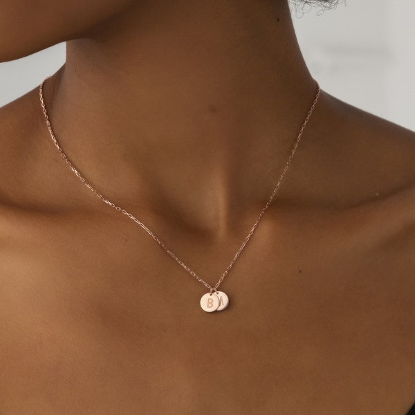 Custom Coin Necklace, Initial Letter Necklace, Engraved Necklace, Personal Necklace, Minimalist Necklaces, Dainty Mom Necklace, Mothers Gift