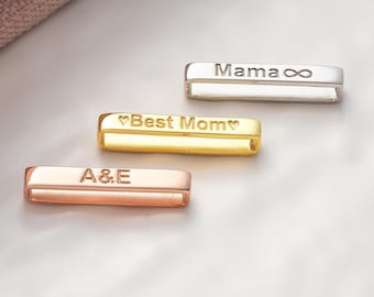 Custom Name Watch Charm, Bar Watch Strap Charm, Personalized Gift for Her, Silver Watch Bar, Dainty Apple Watch Accessory, Apple Watch Charm