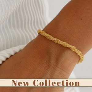 18K Gold Filled Rope Chain Bracelet, Gift For Her, Chain Bracelet, Summer Jewelry, Dainty Bracelet, Minimalist Bracelet, Bracelets For Women