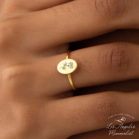 Mothers Day Gift, Mama Ring, Rings For Mom, Jewelry For Mom, Birth Flower  Ring, Jewelry For Mom, Personalized Gifts, Sterling Silver Ring